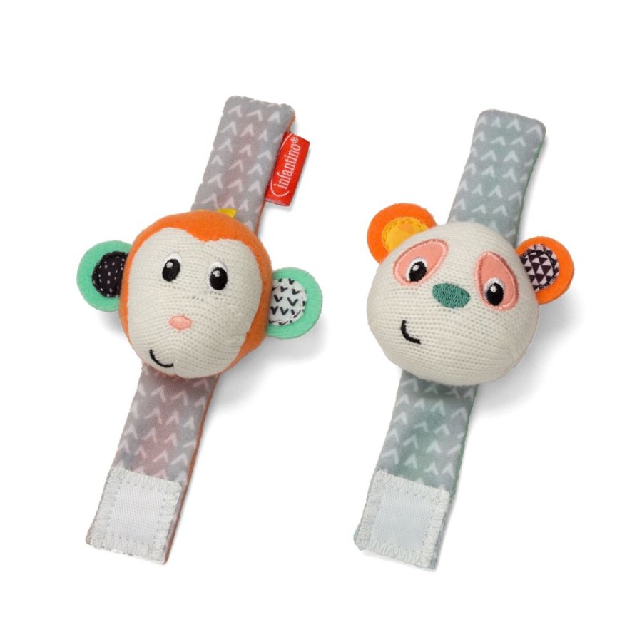 Toys Infantino | Wrist Rattles Panda & Monkey