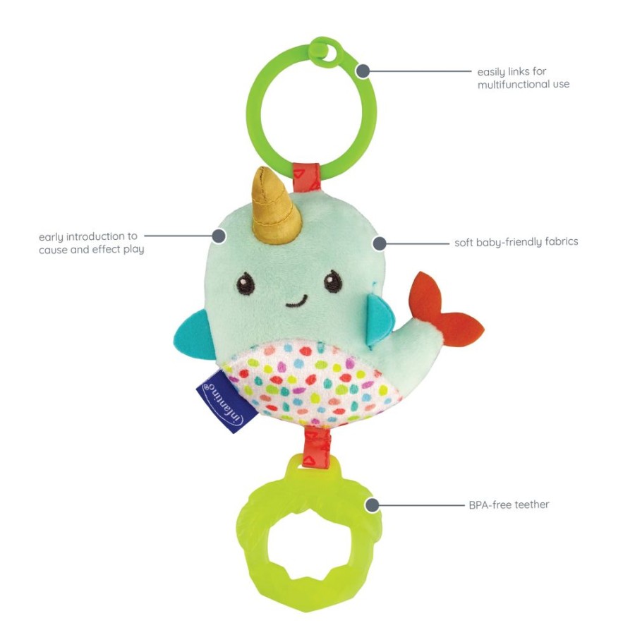 Toys Infantino | Chime & Go Tag Along Pal Narwhal