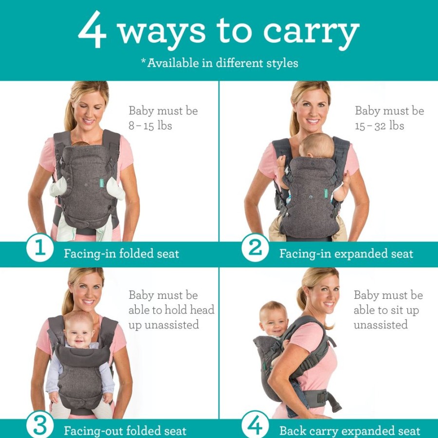 Baby Must-Haves Infantino | Flip 4-In-1 Convertible Carrier, Grey