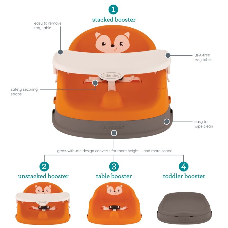 Feeding Infantino | Grow-With-Me 4-In-1 Two-Can-Dine Feeding Booster Seat