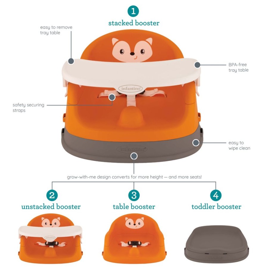 Gear Infantino | Grow-With-Me 4-In-1 Two-Can-Dine Feeding Booster Seat